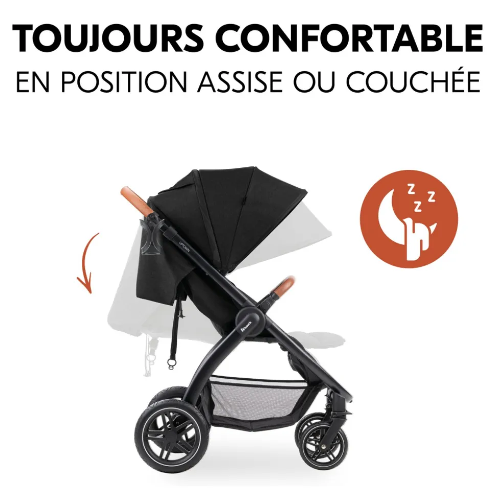 Poussette 4 roues uptown black melange black