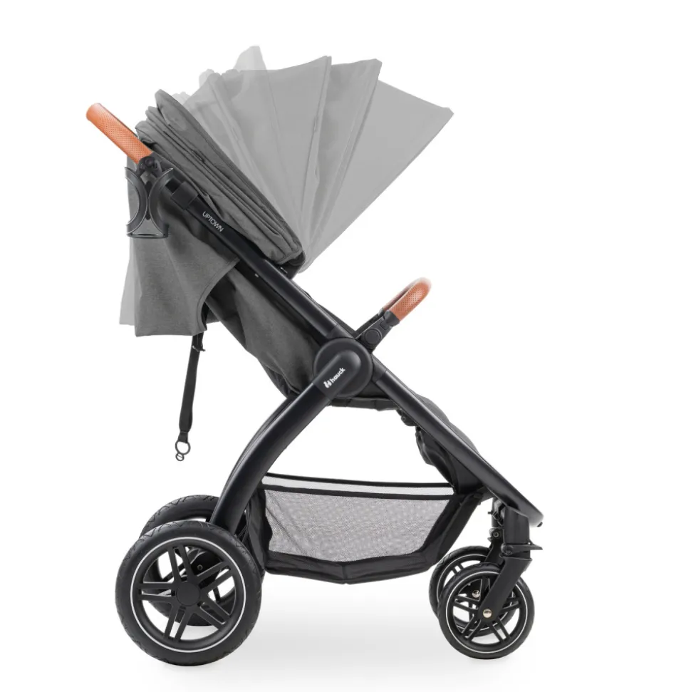 Poussette 4 roues uptown black melange grey