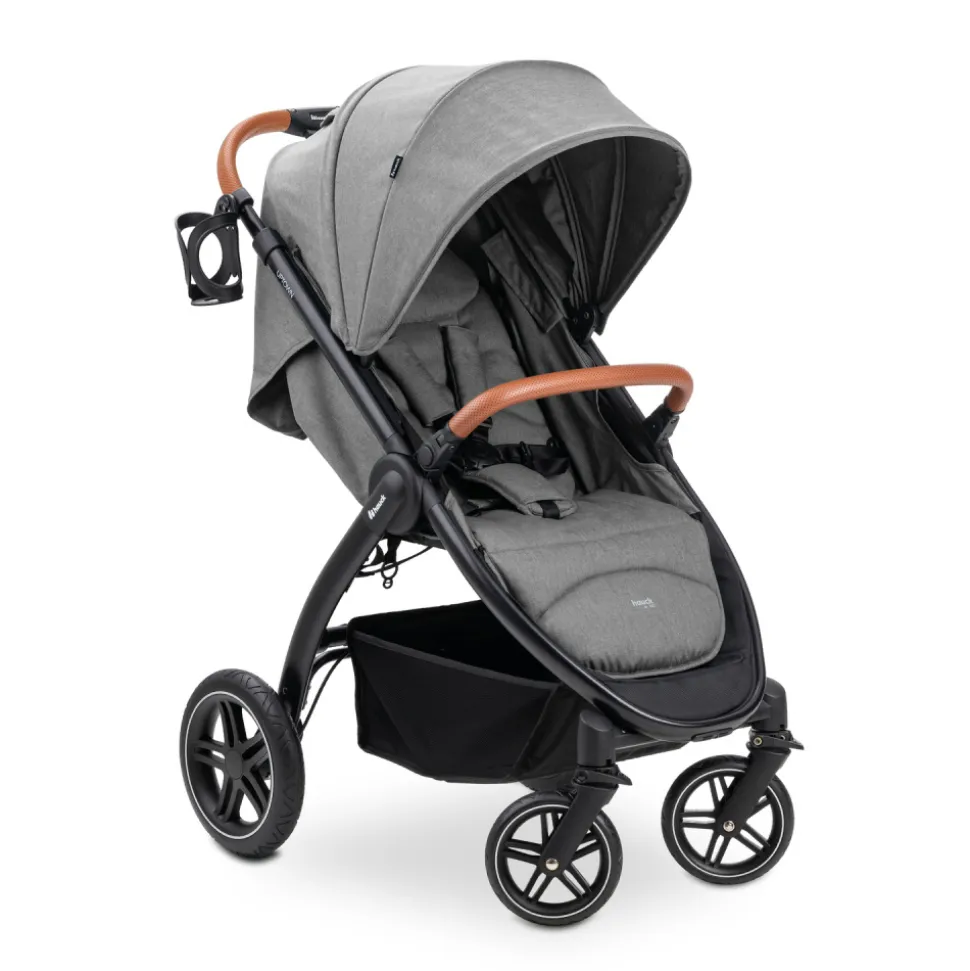 Poussette 4 roues uptown black melange grey