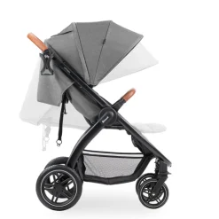 Poussette 4 roues uptown black melange grey