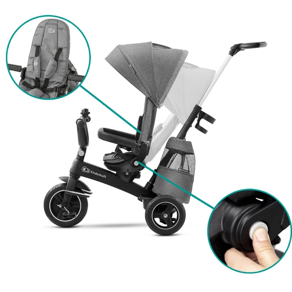 Poussette tricycle easywist platinum grey