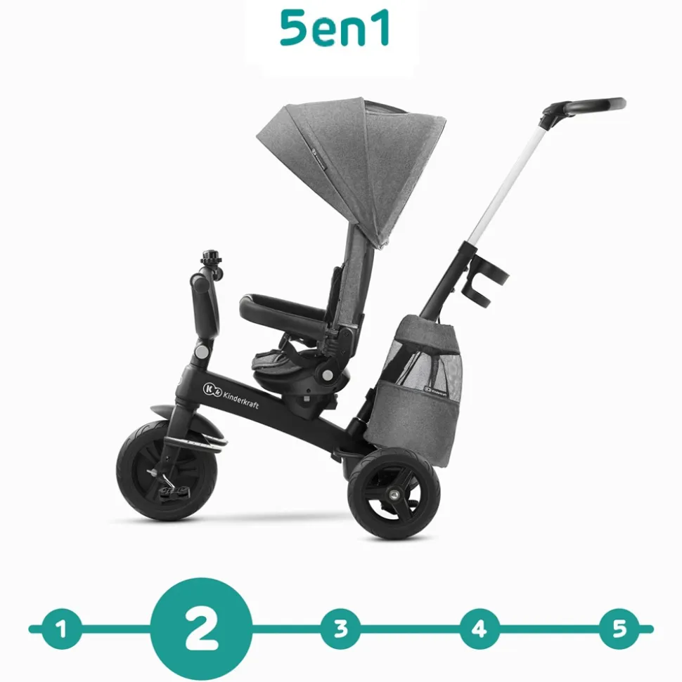 Poussette tricycle easywist platinum grey
