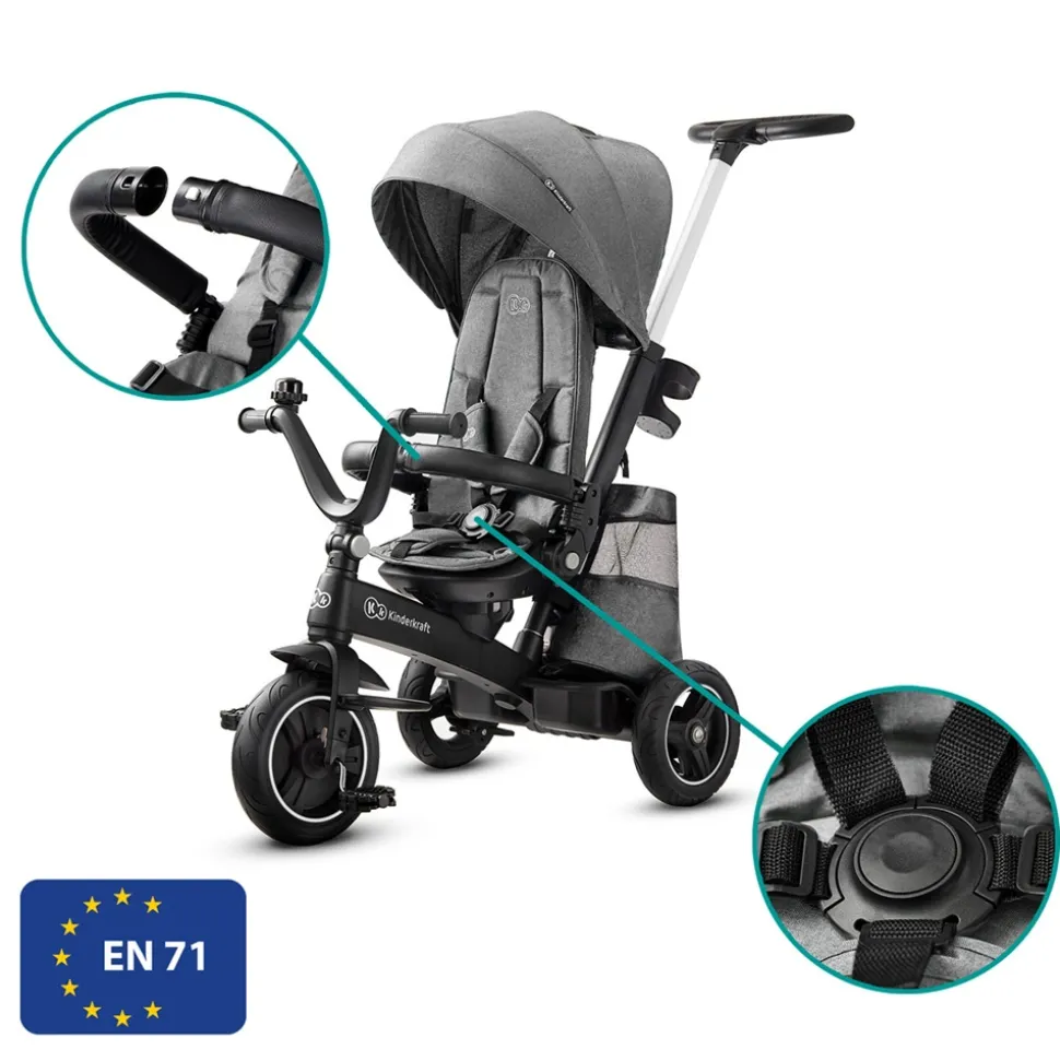 Poussette tricycle easywist platinum grey