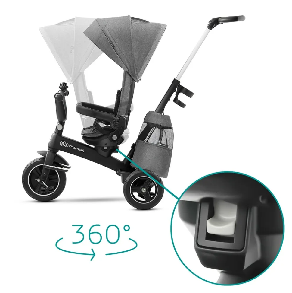 Poussette tricycle easywist platinum grey