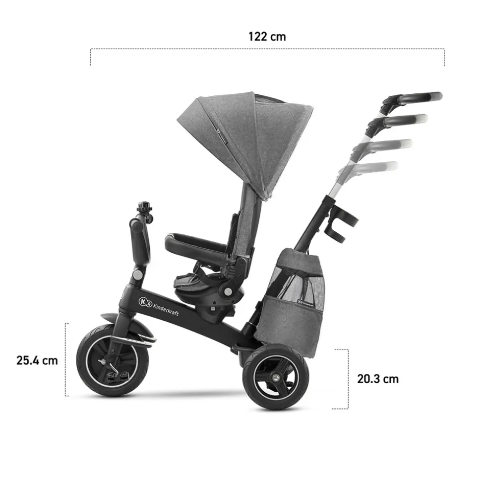 Poussette tricycle easywist platinum grey
