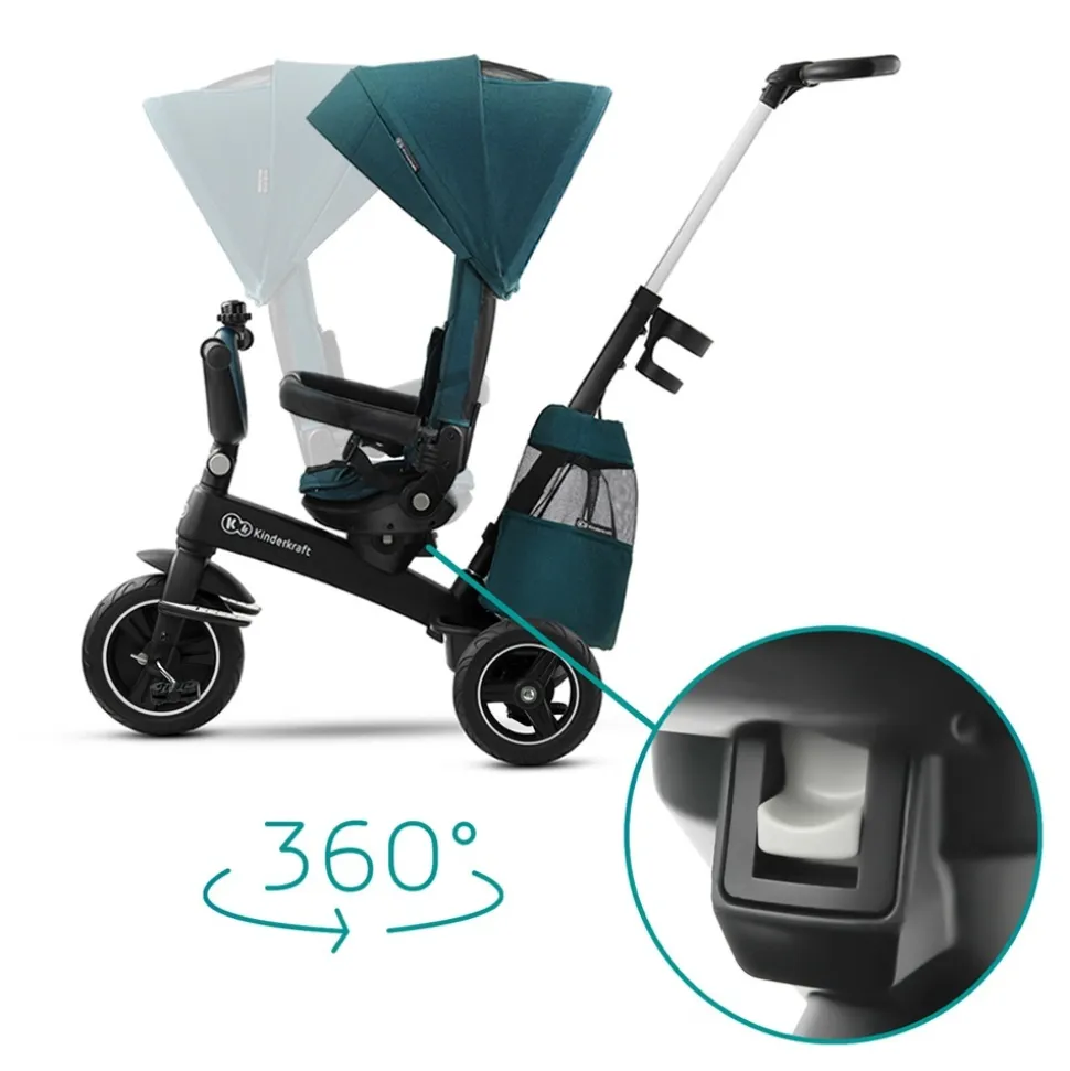 Poussette tricycle easywist midnight green