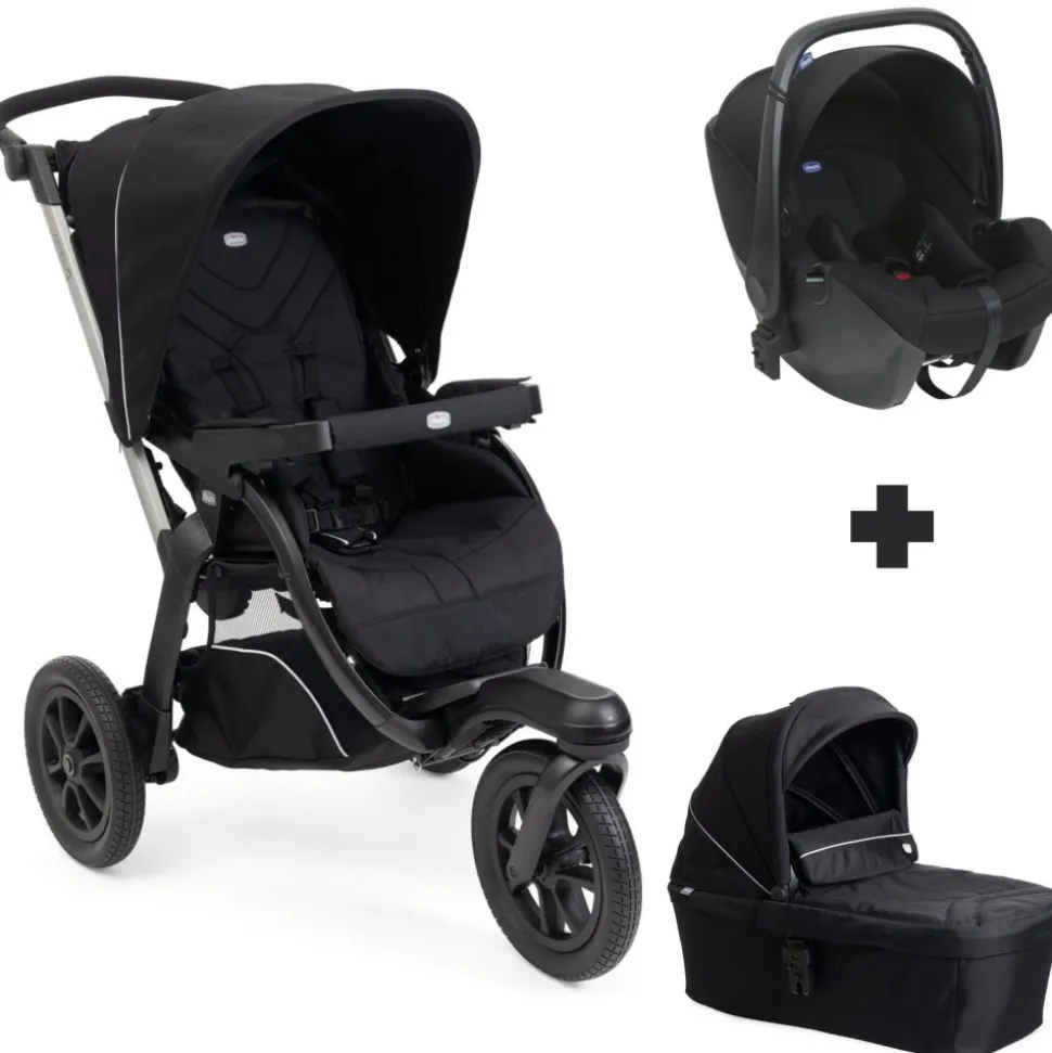 Poussette trio activ3+ + siège auto kory i-size + nacelle activ3+ ebony