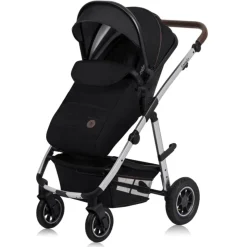 Poussette trio amber + nacelle + coque black silver