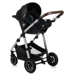 Poussette trio amber + nacelle + coque black silver