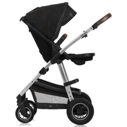 Poussette trio amber + nacelle + coque black silver