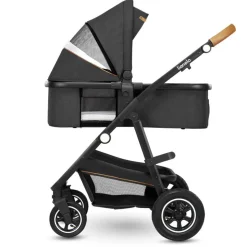 Poussette trio amber + nacelle + coque grey graphite
