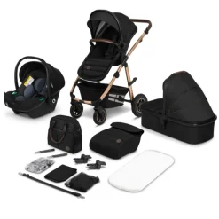 Poussette trio amber + nacelle + coque black onyx