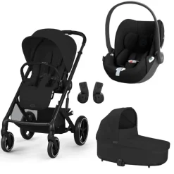 Poussette trio balios s lux 3 moon black + siège auto cloud t i-size + nacelle