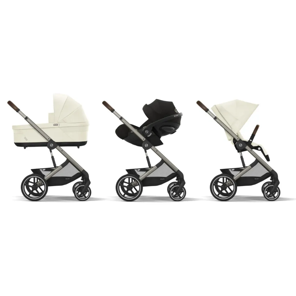 Poussette trio balios s lux 3 seashell beige + siège auto cloud g i-size + nacelle + base g3