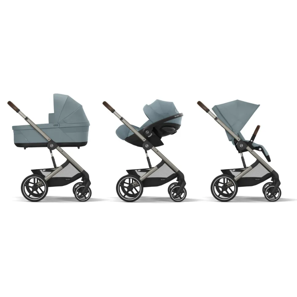 Poussette trio balios s lux 3 stormy blue + siège auto cloud t i-size + nacelle