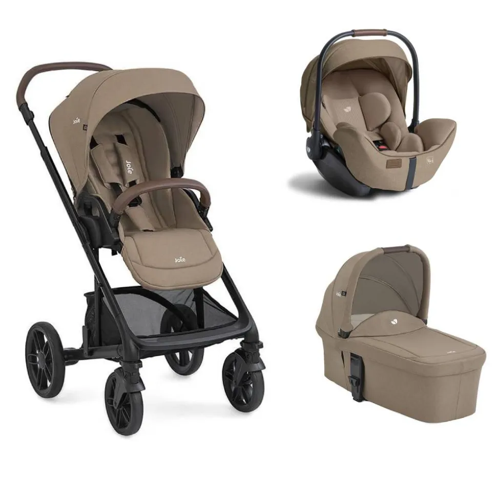 Poussette trio chrome 2 + siège auto i-level pro sandstone + nacelle chrome 2 cashew marron