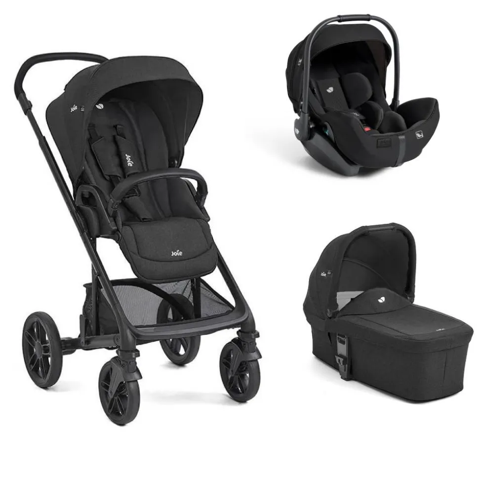Poussette trio chrome 2 + siège auto i-level pro eclipse + nacelle chrome 2 raven noir