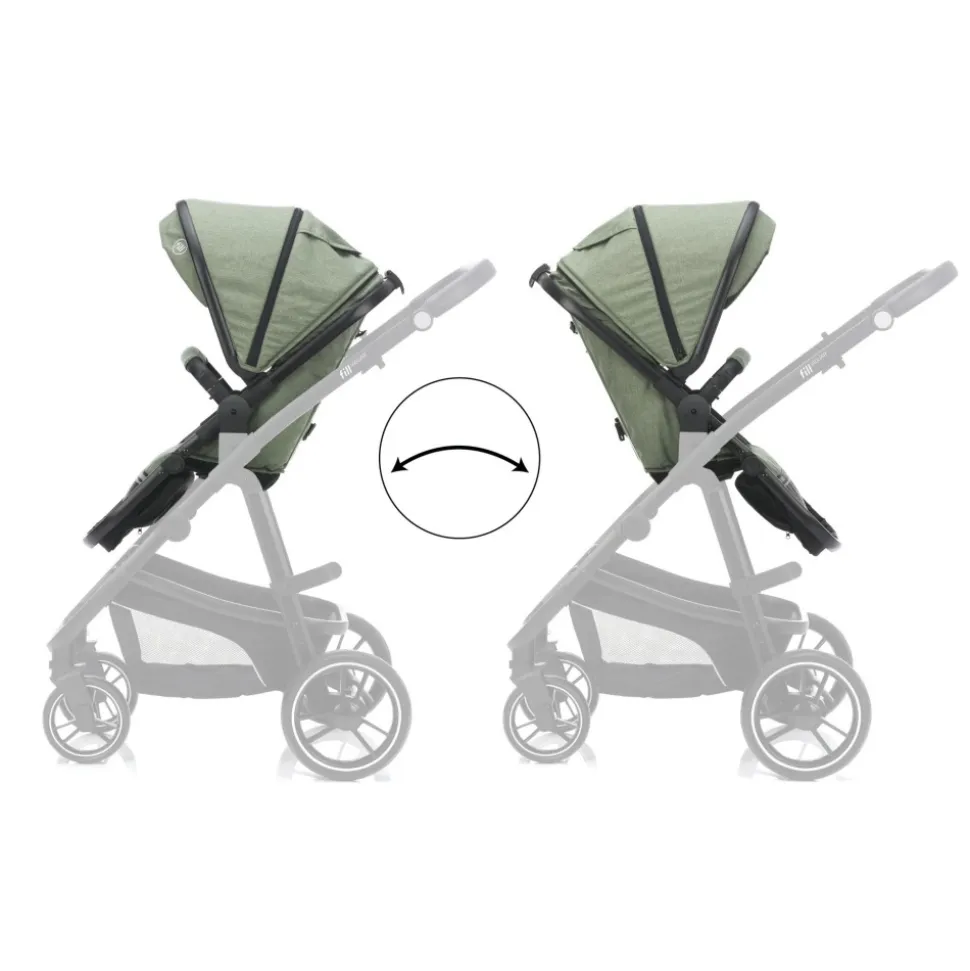 Poussette trio combinée 3en1 jaguar vert chiné