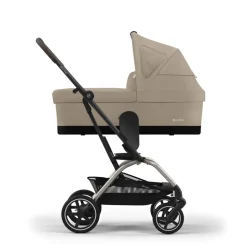 Poussette trio eezy s twist+ 2 pivotante almond beige avec nacelle cot s et siège auto aton b2 i-size