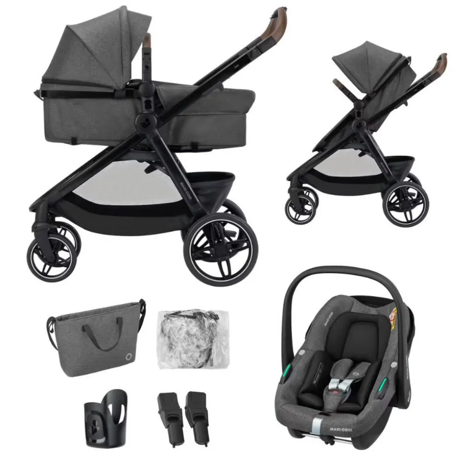 Poussette trio 3 en 1 zelia s dark grey
