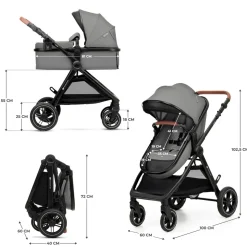 Poussette trio esme pro 3 en 1 gris