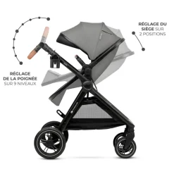 Poussette trio esme pro 3 en 1 gris