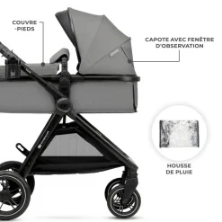 Poussette trio esme pro 3 en 1 gris