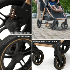 Poussette trio esme pro 3 en 1 gris