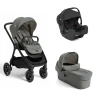 Poussette trio finiti signature evergreen + siège auto i-gemm 3 shale noir + nacelle ramble signature xl evergreen vert