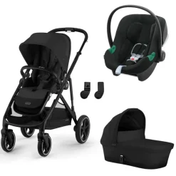 Poussette trio gazelle s moon black + siège auto aton b2 i-size + nacelle s