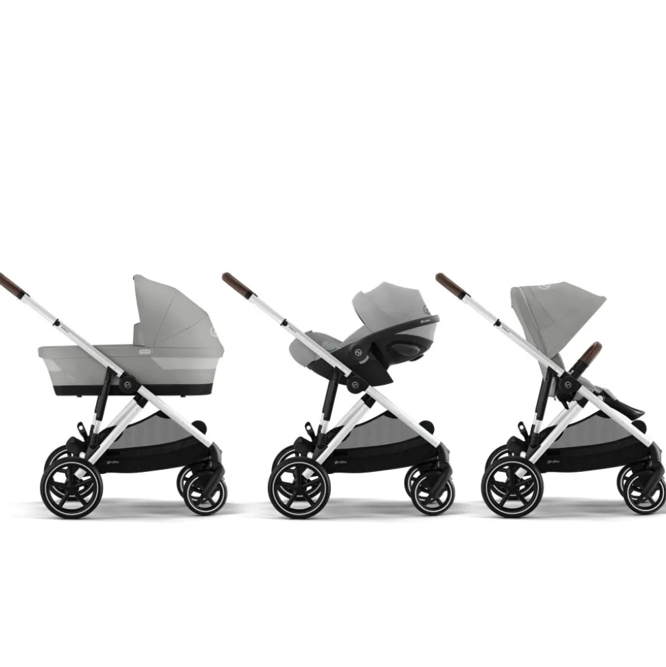 Poussette trio gazelle s stone grey + siège auto aton b2 i-size + nacelle s