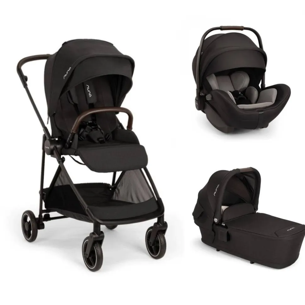 Poussette trio ixxa next + siège auto arra flex + nacelle lytl caviar