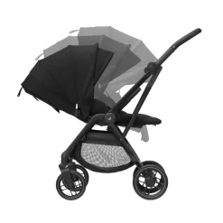 Poussette trio leona 2 + siège auto pebble 360 pro 2 + nacelle sense twillic black