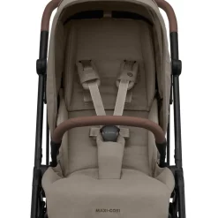 Poussette trio leona 2 truffle + siège auto pebble 360 black + nacelle sense truffle