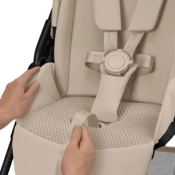 Poussette trio melio carbon 6 almond beige avec siège auto cloud g3 i-size et nacelle
