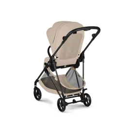 Poussette trio melio carbon 6 almond beige avec siège auto cloud t i-size et nacelle
