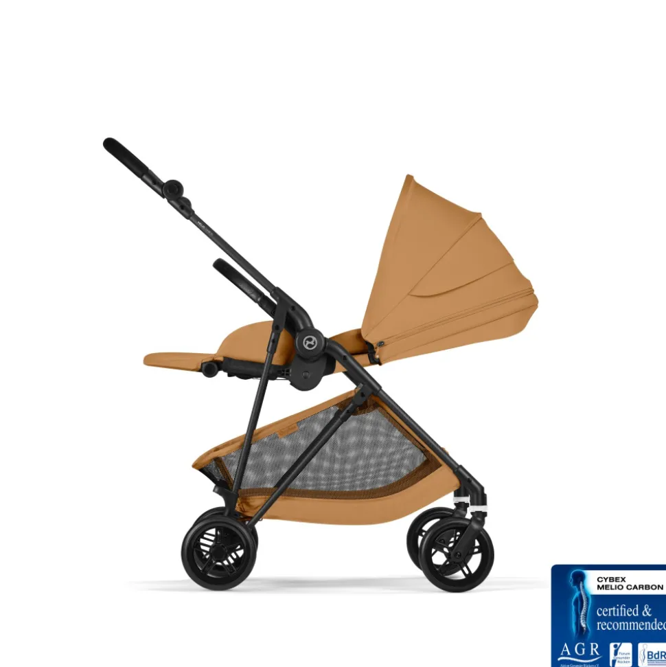 Poussette trio melio carbon 6 cinnamon yellow avec siège auto cloud t i-size et nacelle