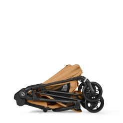 Poussette trio melio carbon 6 cinnamon yellow avec siège auto cloud g i-size et nacelle