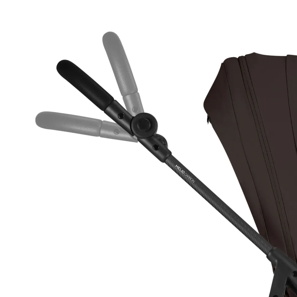 Poussette trio melio carbon 6 chocolate brown avec siège auto aton b2 i-size et nacelle