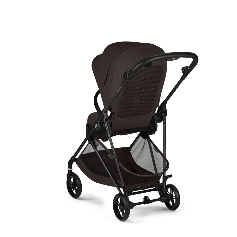 Poussette trio melio carbon 6 chocolate brown avec siège auto cloud g i-size et nacelle