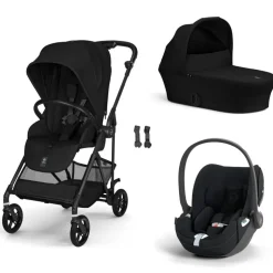 Poussette trio melio carbon 6 magic black avec siège auto cloud t i-size tissu plus et nacelle