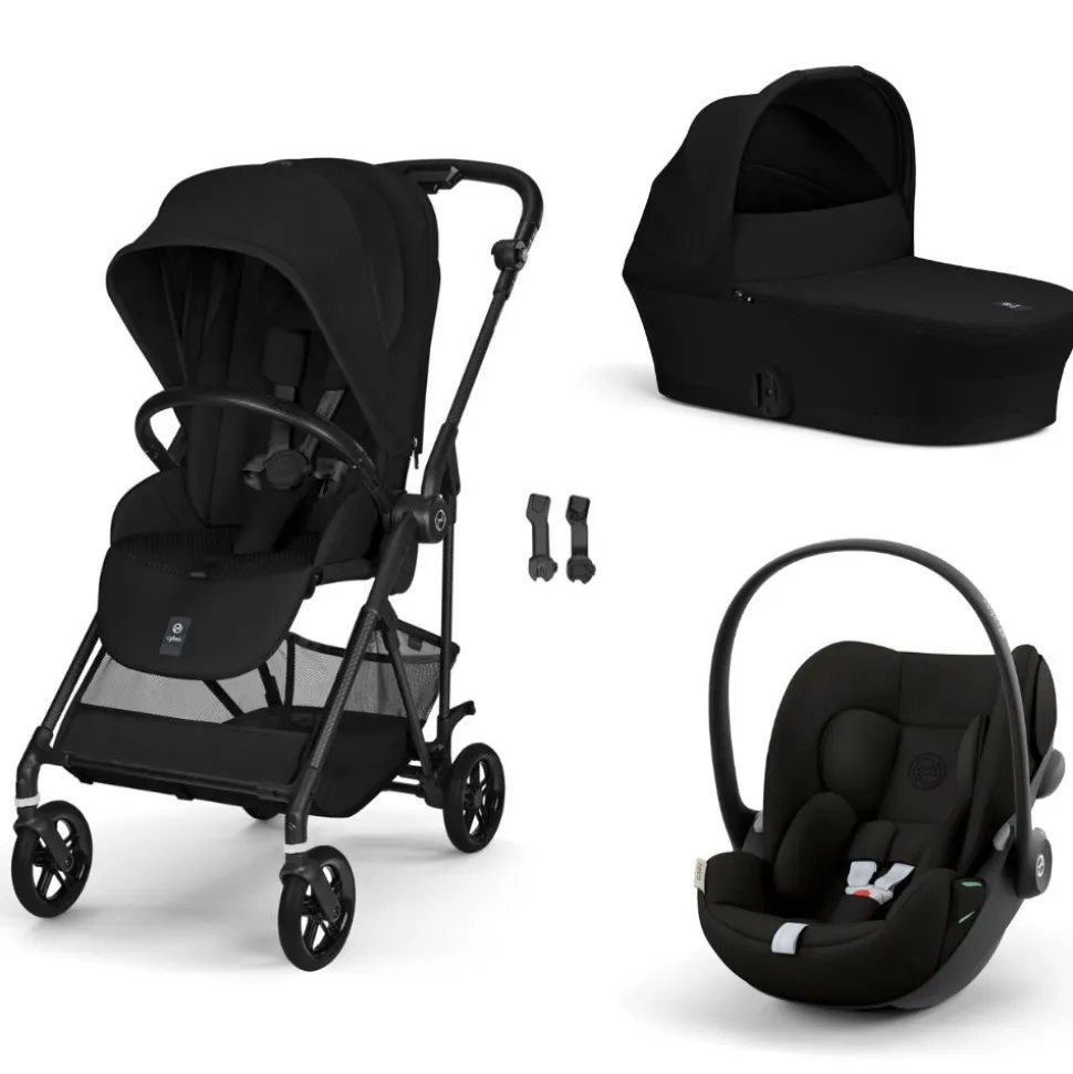 Poussette trio melio carbon 6 magic black avec siège auto cloud g i-size et nacelle