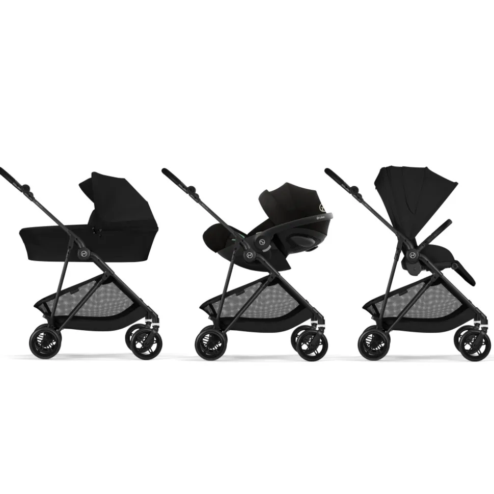 Poussette trio melio carbon 6 magic black avec siège auto cloud g i-size et nacelle