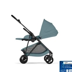 Poussette trio melio carbon 6 stormy blue avec siège auto cloud t i-size et nacelle
