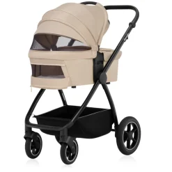 Poussette trio meril + nacelle + coque beige sand