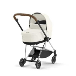 Poussette trio mios 3 off white châssis chrome brown + cloud t i-size + nacelle luxe