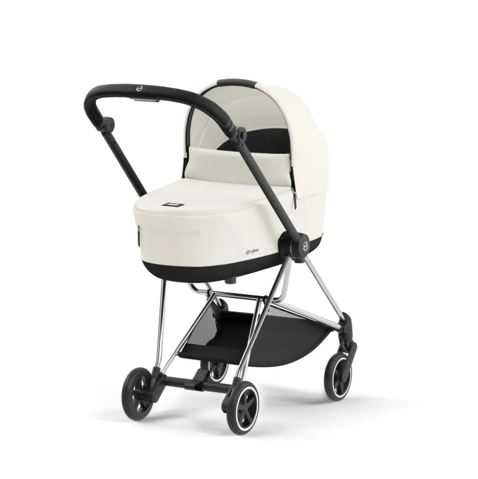 Poussette trio mios 3 off white châssis chrome black + cloud t i-size + nacelle luxe