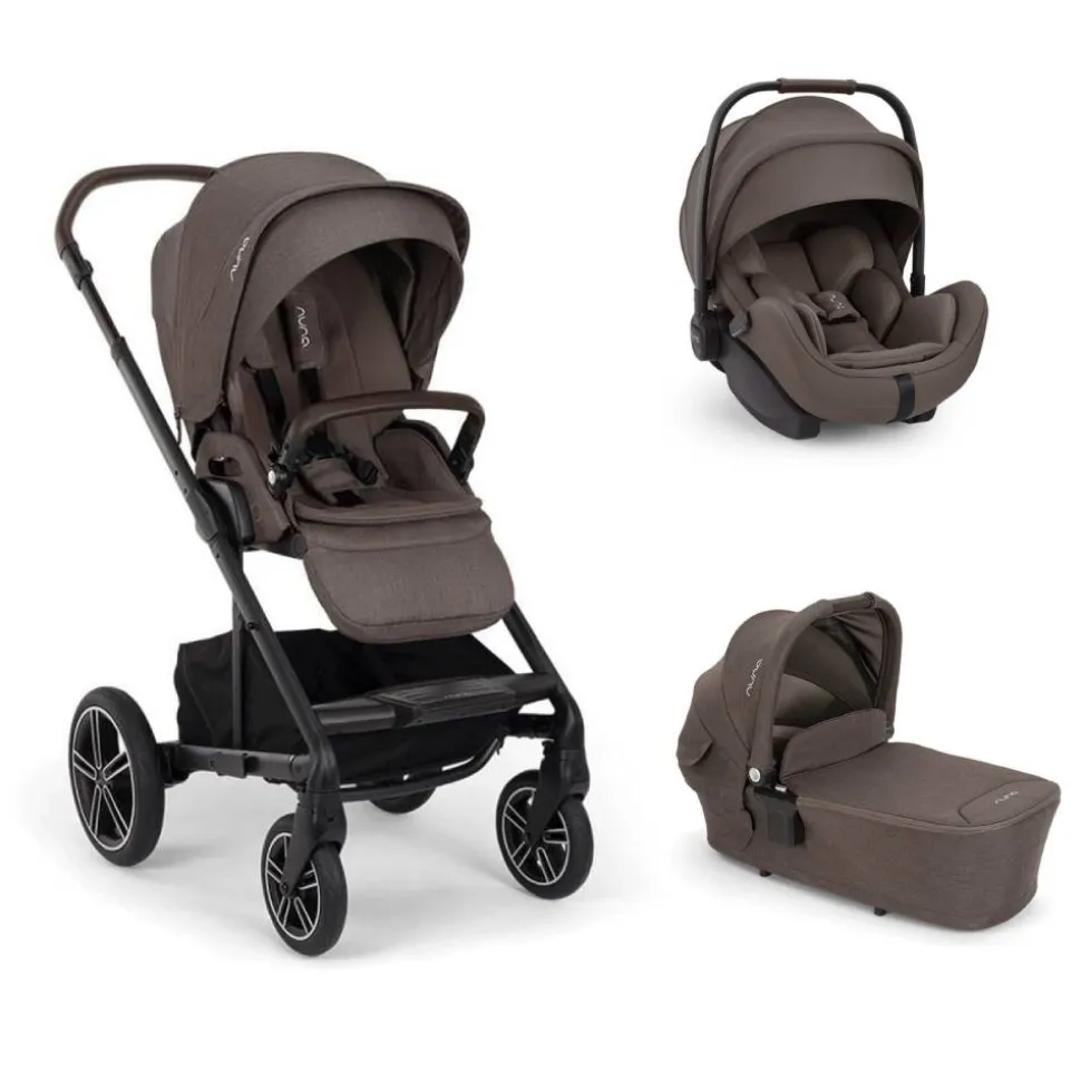 Poussette trio mixx next + siège auto arra flex + nacelle mixx next chestnut