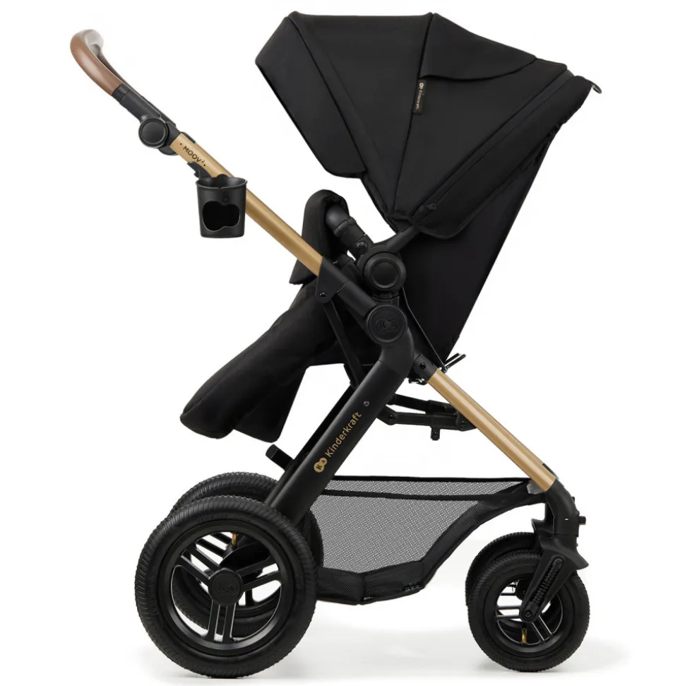 Poussette trio moov 2 air wheels avec base pure black