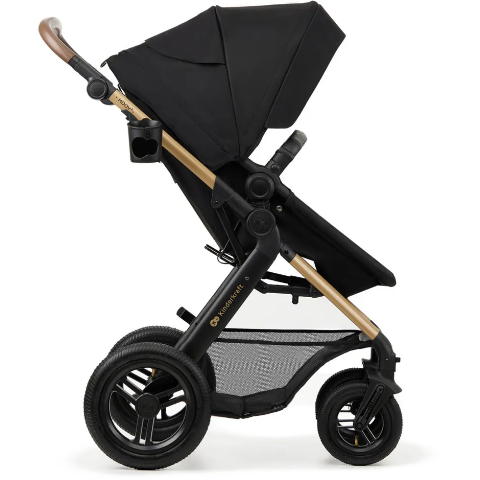 Poussette trio moov 2 air wheels avec base pure black